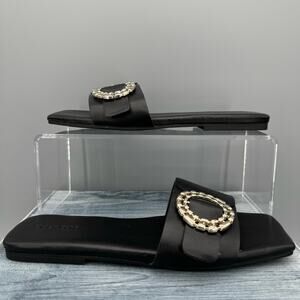 NEW Open Edit Lely Slide Sandals Black Size 8.5M